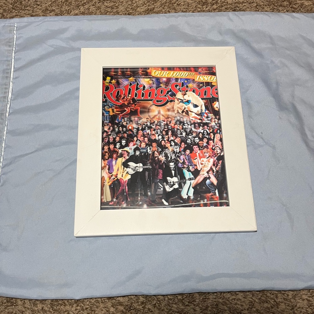 Rolling Stone holographic 1000th issue picture in frame